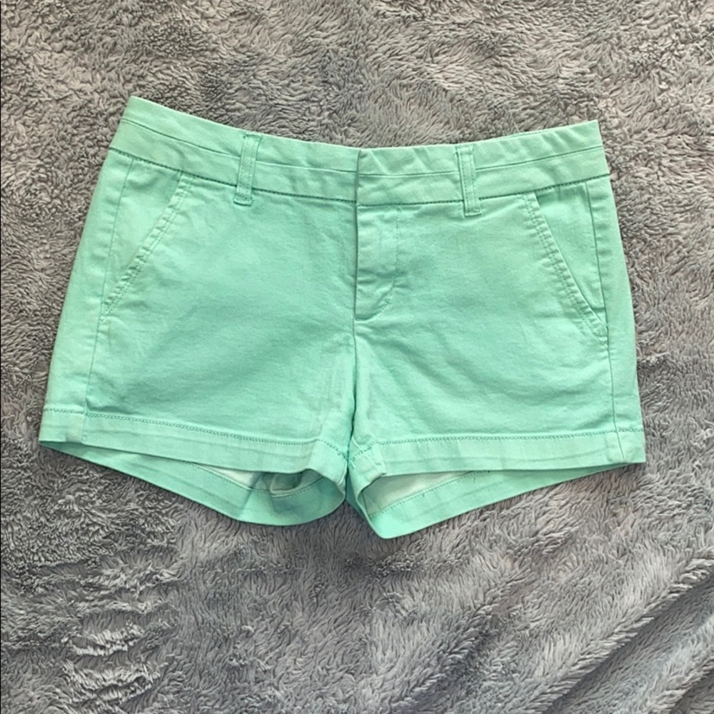 Turquoise Mid-Rise Shorts by HARPER